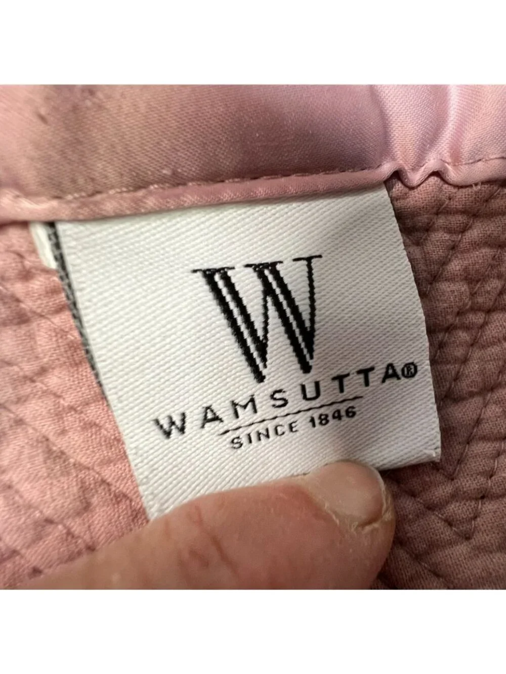 Vintage Wamsutta Reversible Quilt Bliss European Blanket Pink Textured Chevron